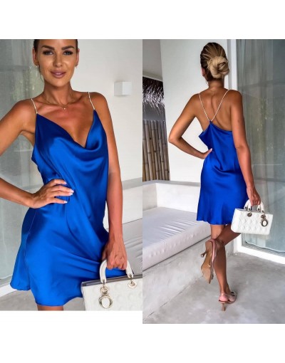 Φόρεμα saten BLUE